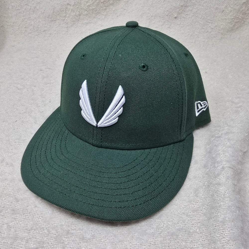 ASRV New Era 59FIFTY Hat Mens 7 1/8 Green Wings Logo Fitted Cap